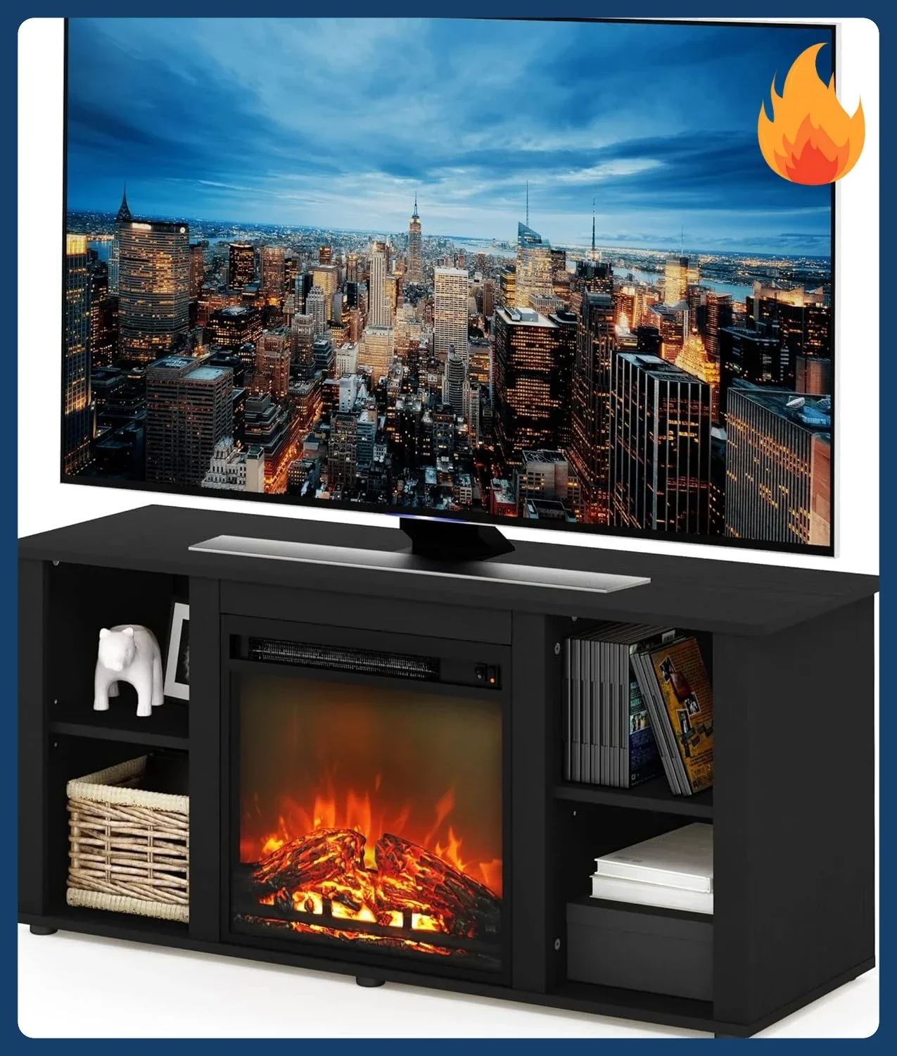 

Скидка! Подставка для телевизора Jensen Entertainment Center с камином, для телевизоров до 55 дюймов, цвет Americano, электрическая, с регулировкой.