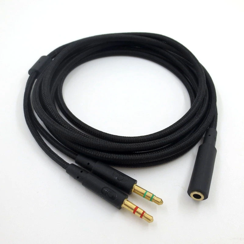 3.5mm uniwersalny kabel Audio 2 w 1 gamingowy zestaw słuchawkowy do hiperx chmurowych II/alfa-/chmurowych/rdzeniowych słuchawek