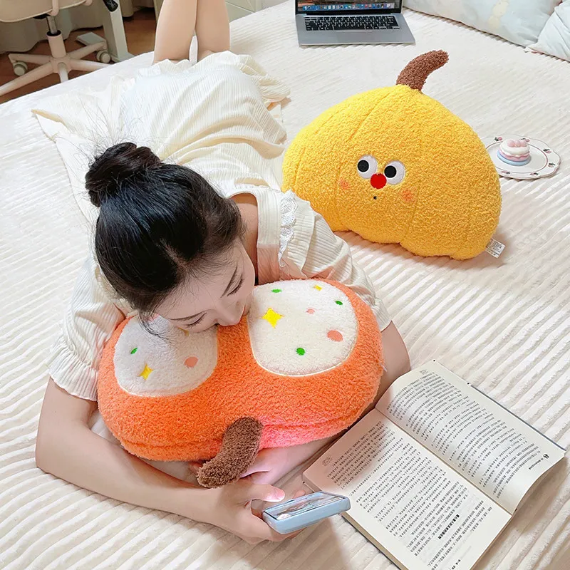 New Halloween Decor Colorful Adorably Silly Pumpkin Plush Toys Soft Stuffed Plant Plushie Pillow Sofa Chair Cushion Girls Gifts