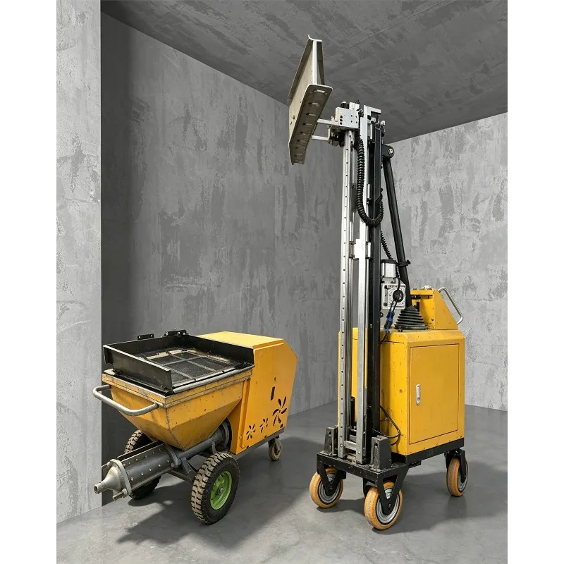 Fully Automatic Cement Mortar Wall Rendering & Plastering Machine, Construction Equipment for Brick Wall Plastering
