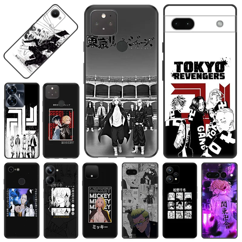 Phone Case for Pixel 8 Pro 8a 7a 6a 7 6 Motorola G200 Edge 40 30 20 One Fusion Tokyo Revengers Soft Black Anti-Drop Cover