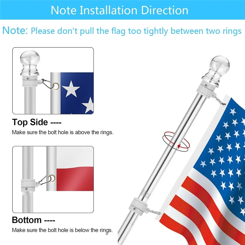 A74E-1 Zoll Fahnenmastring, Fahnenmastring 360 °   Rotations-Anti-Tangle-Montagering, Fahnenmast-Kit-Teile für 7-1/2 Zoll Durchmesser