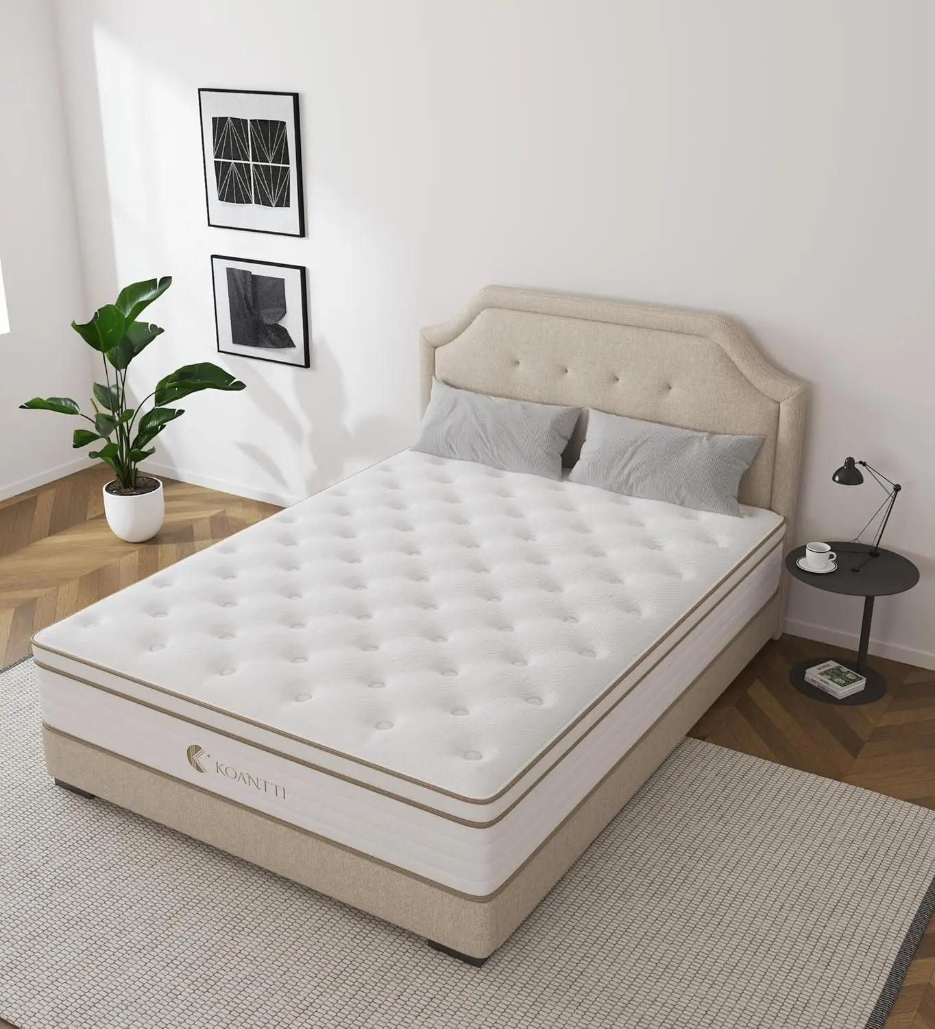 Queen Mattress,12 Inch Memory Foam Hybrid Mattresses in a Box with Individual Pocket Spring,for Pressure Relief & Motion