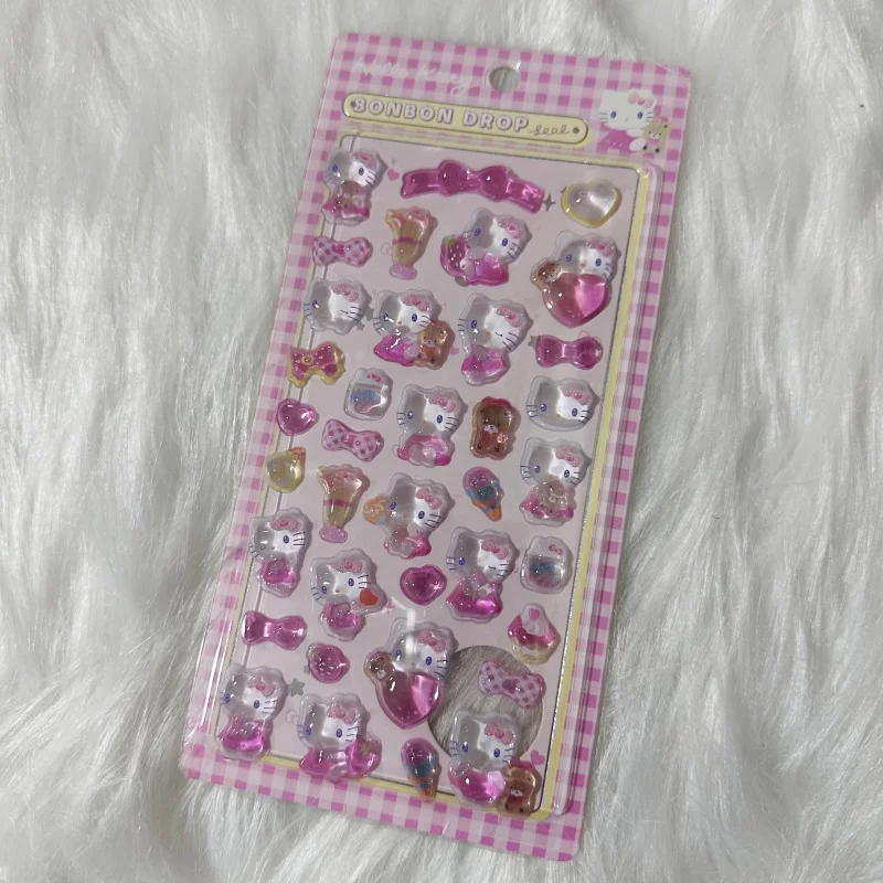 ملصقات كريستالية ثلاثية الأبعاد من سانريو، مناسبة لصنع ملصقات DIY على أغطية هواتف كيتي يوجيجو، متينة.