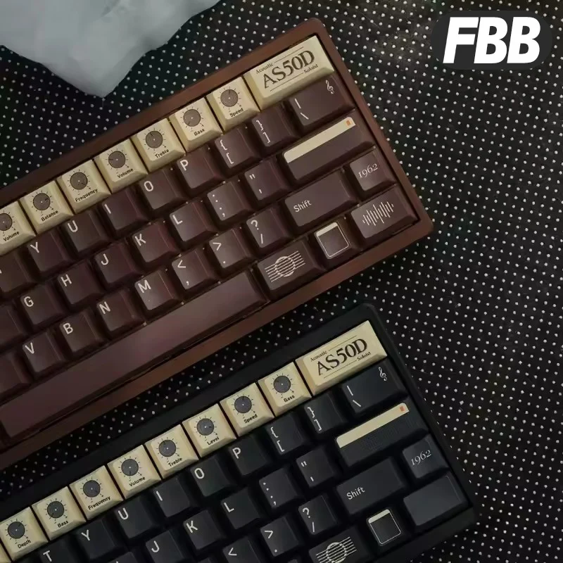 

FBB Keycaps AS50D Retro PBT Keycap Set Brown 1.7mm Thickened Customized For Mechanical Keyboard Cherry Profile 60% 75% 84% Kit