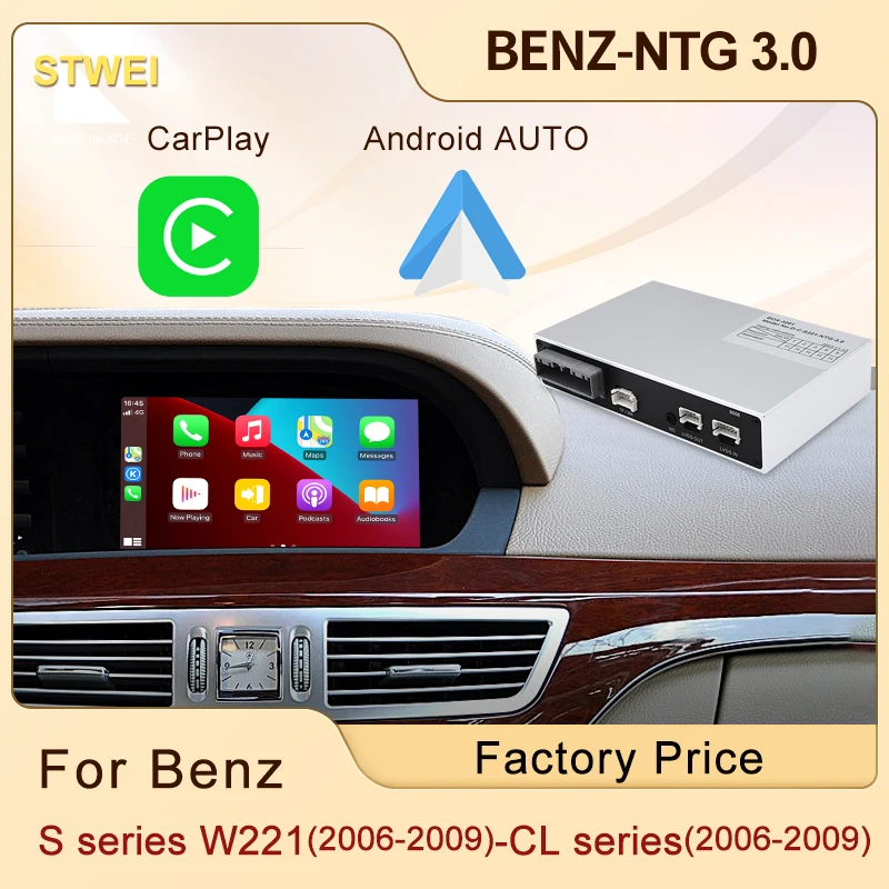 Wireless Apple CarPlay For Mercede Benz NTG 3.0 W211 S CL 2006-2009 Car Play Android Auto Mirror Front Camera Rear View Reverse