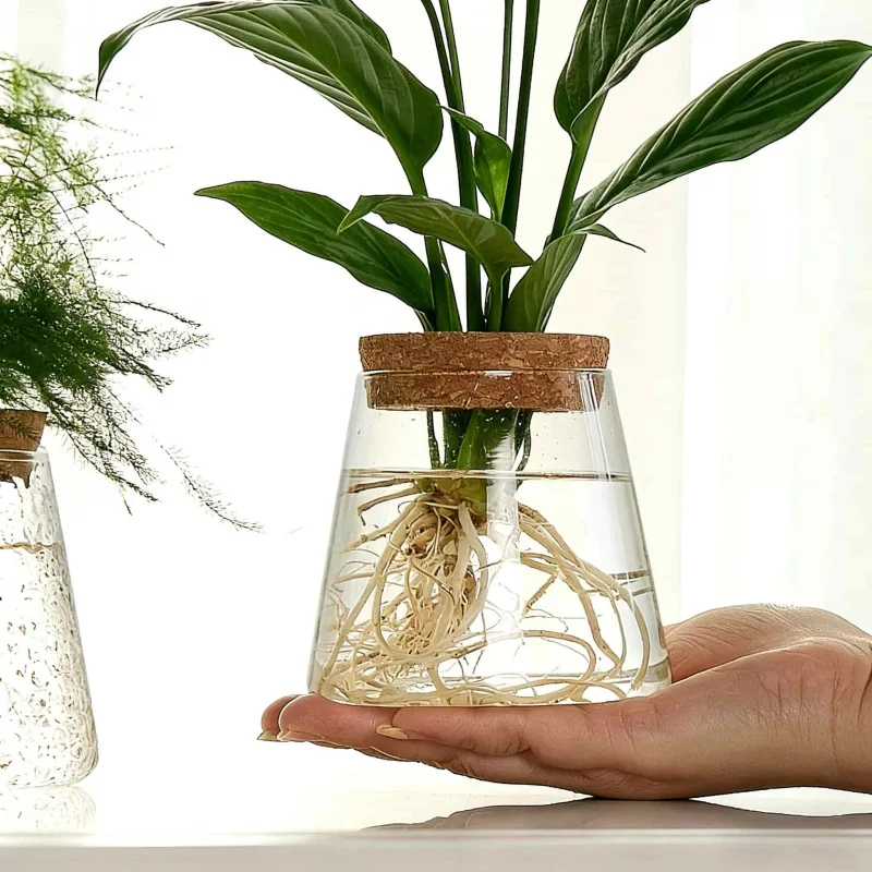 

Прозрачная стеклянная подставка для гидропонных цветочных горшков (на 1-2 растения), подходит для офиса, для растений, для рассады, для декора дома