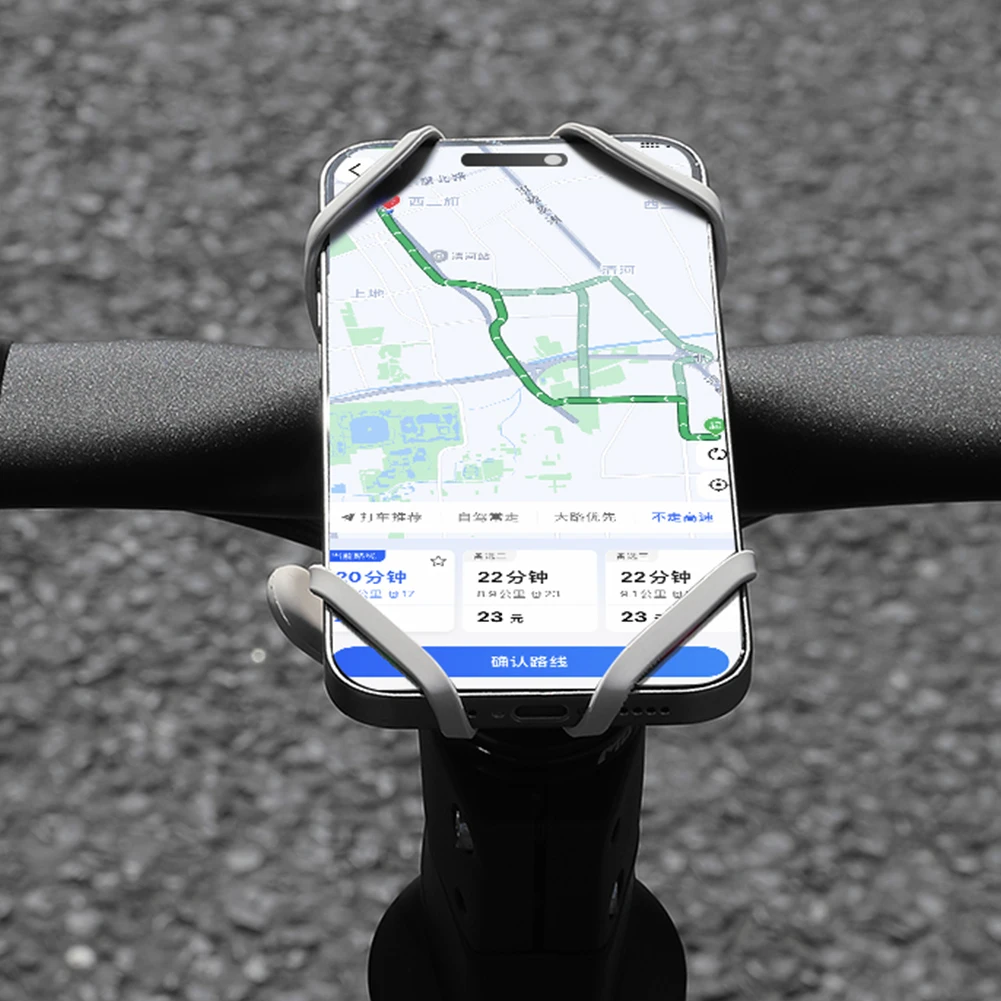 Supporto per telefono cellulare per bicicletta in silicone Supporto per telefono cellulare per bici antiscivolo Supporto per telefono cellulare per ciclismo regolabile Accessori per biciclette