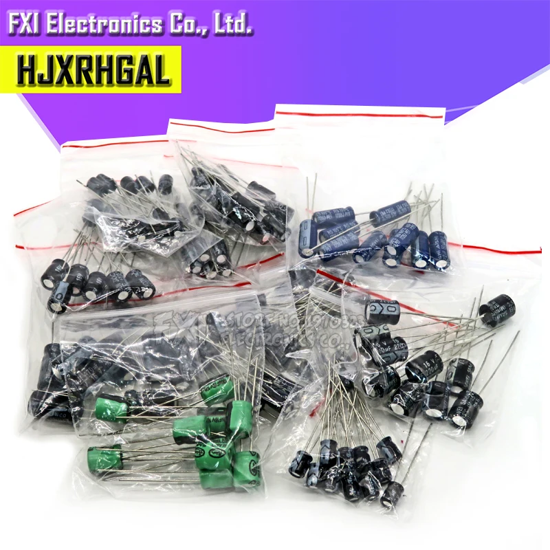 12valuesX10pcs=120pcs 0.22UF-470UF Aluminum electrolytic capacitor  component diy assortment kit new and original