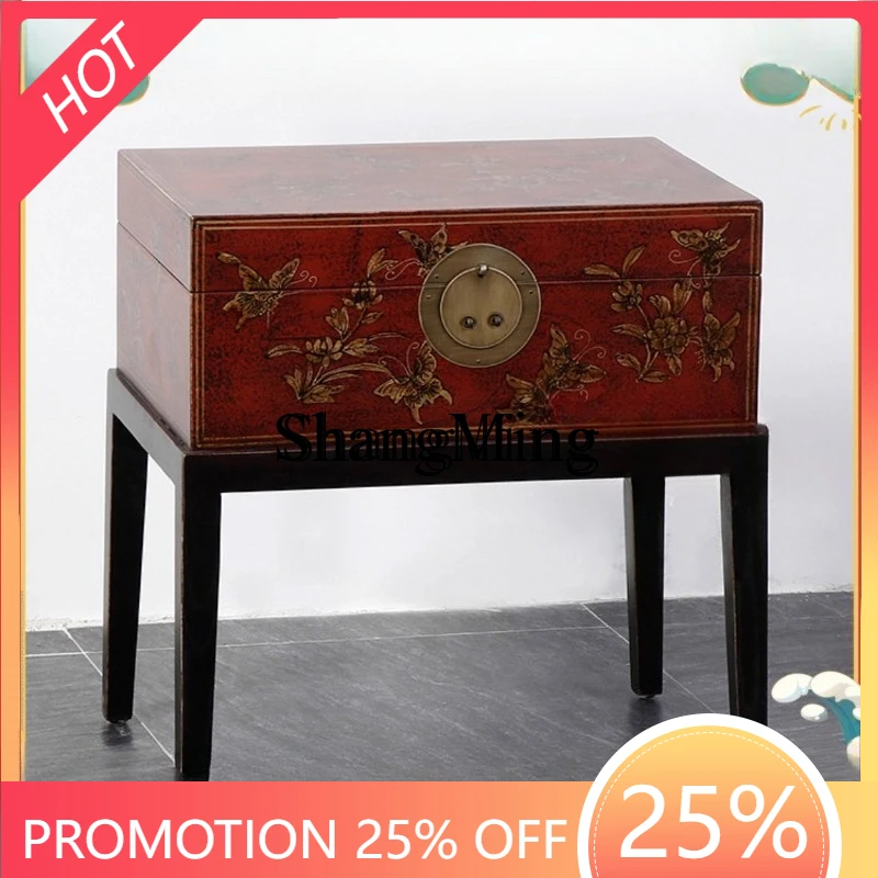 SM Home العتيقة الخشب الصلب غرفة المعيشة الزاوية عدد قليل من النمط الصيني القديم الرجعية تخزين طاولة شاي غرفة نوم طاولة بجانب السرير