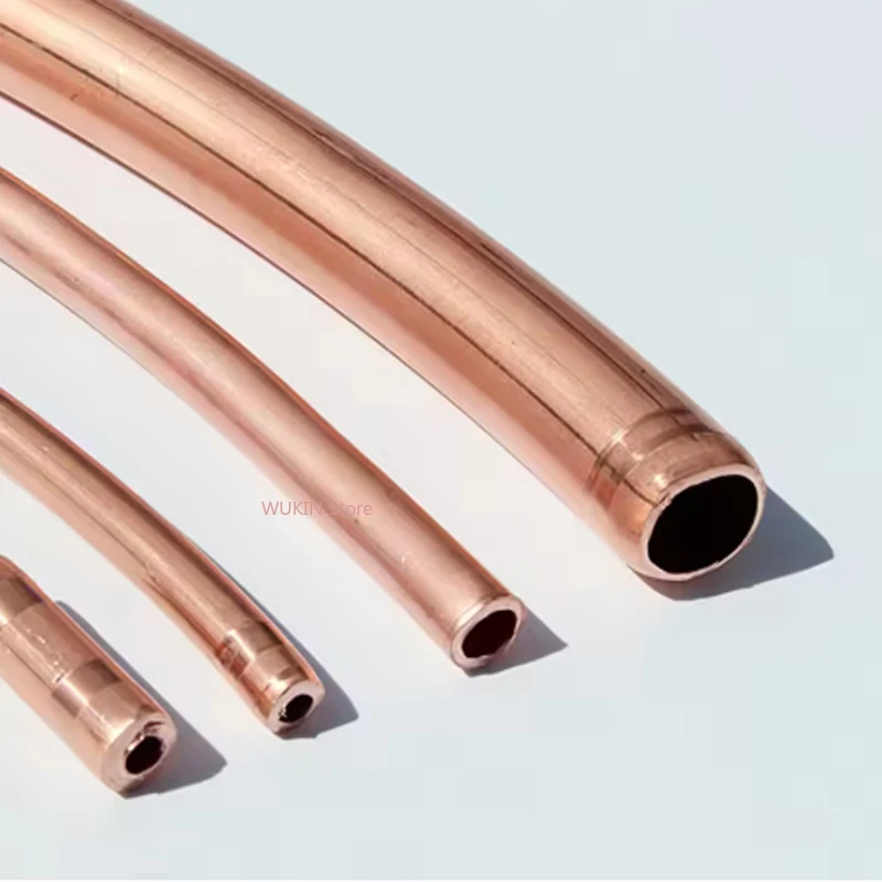 Red Copper Coil Tube 99.9% T2 Soft Coil Copper Pipe OD 1.6mm~14mm Air Conditioning Refrigeration Tubing