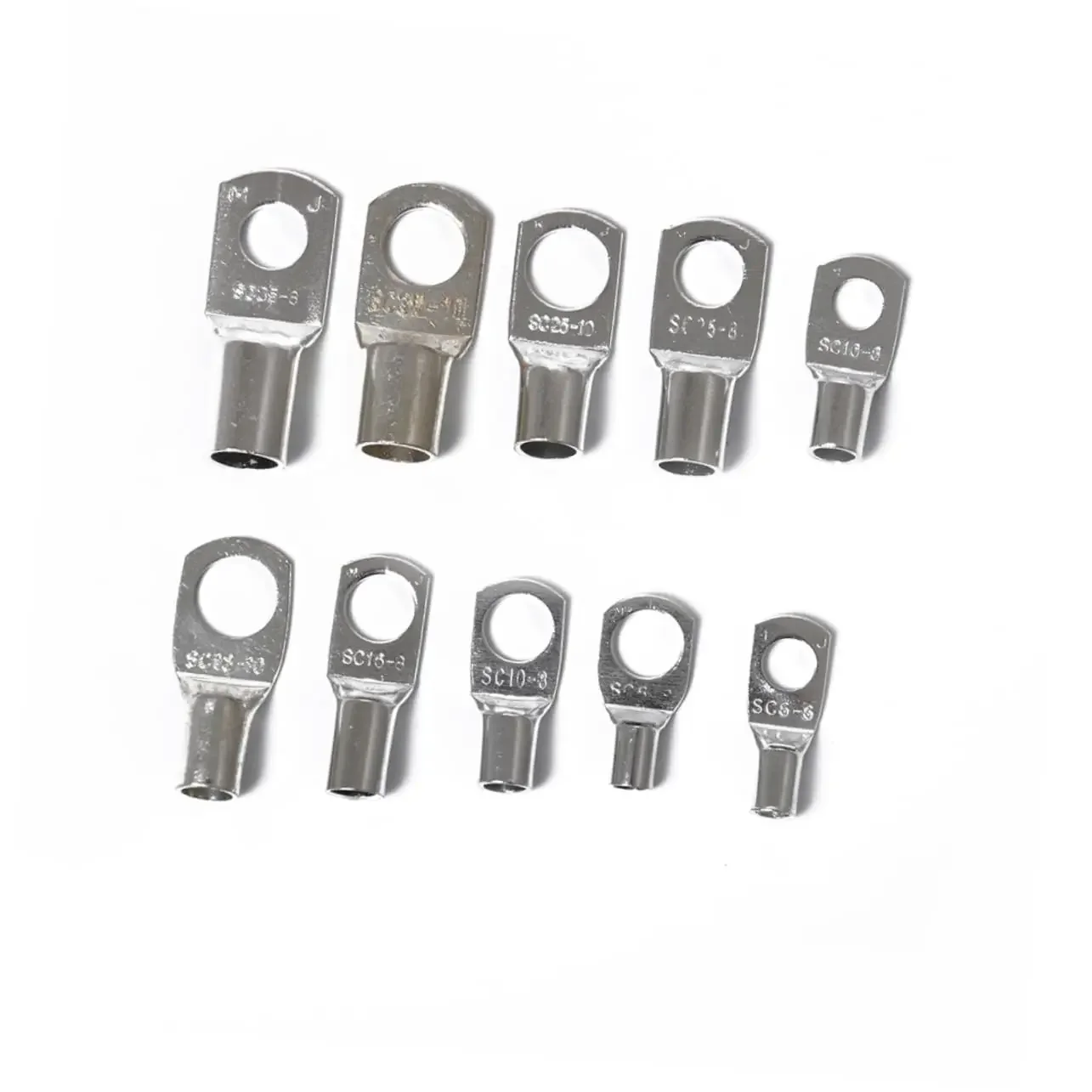 1000pcs/bag Copper Tinned Cable Lugs Cold-Pressed Automotive Cable Terminals Wire Connectors Terminal Connectors