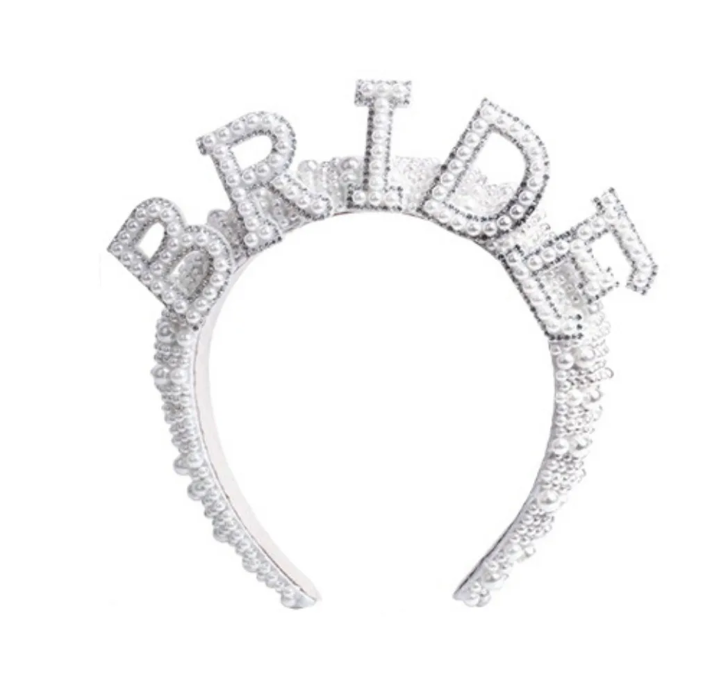 PESENAR Sparkling Bride to be Wedding Accessory Set Headband Sunglasses Earrings Sash