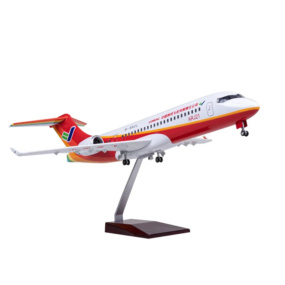 47cm Commercial Aircraft Arj21 Plane Model Civil Aviation Airplane Airliner Fan Gift Ornament With Wheels And Lights Home Decor