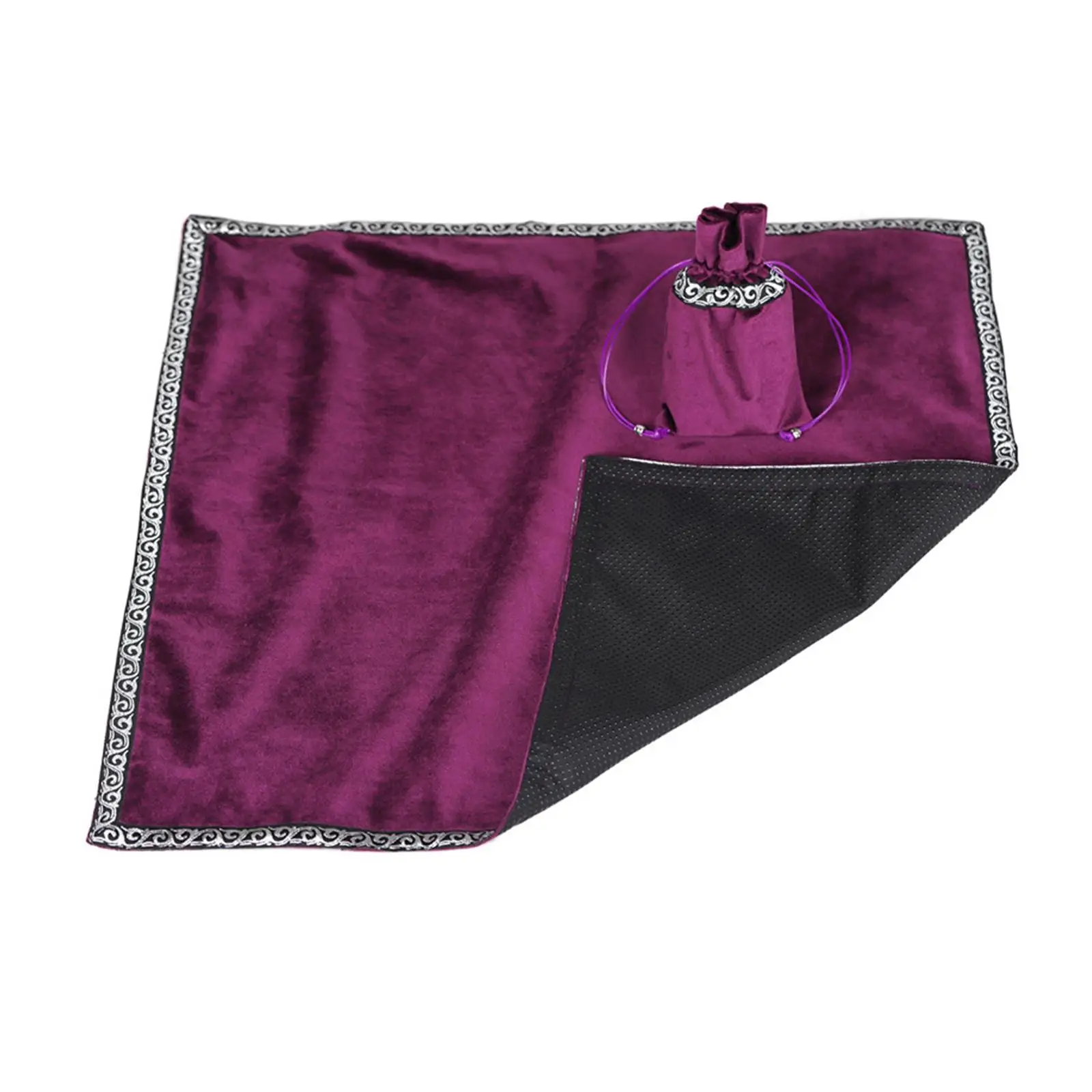 Square Velvet Tarot Tablecloth Anti Slip Design with Drawstring Bag for Altar Wicca Shaman Gift Table Decoration Accessories