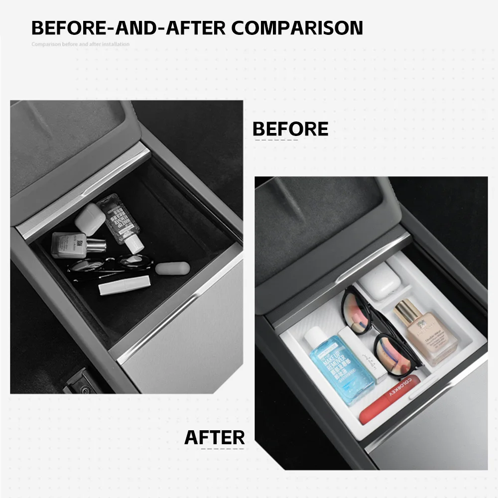 

For Tesla Model 3 Highland Model Y Juniper 2025 2026 Armrest Box Storage Box Center Console Storage Tray Interior Accessories