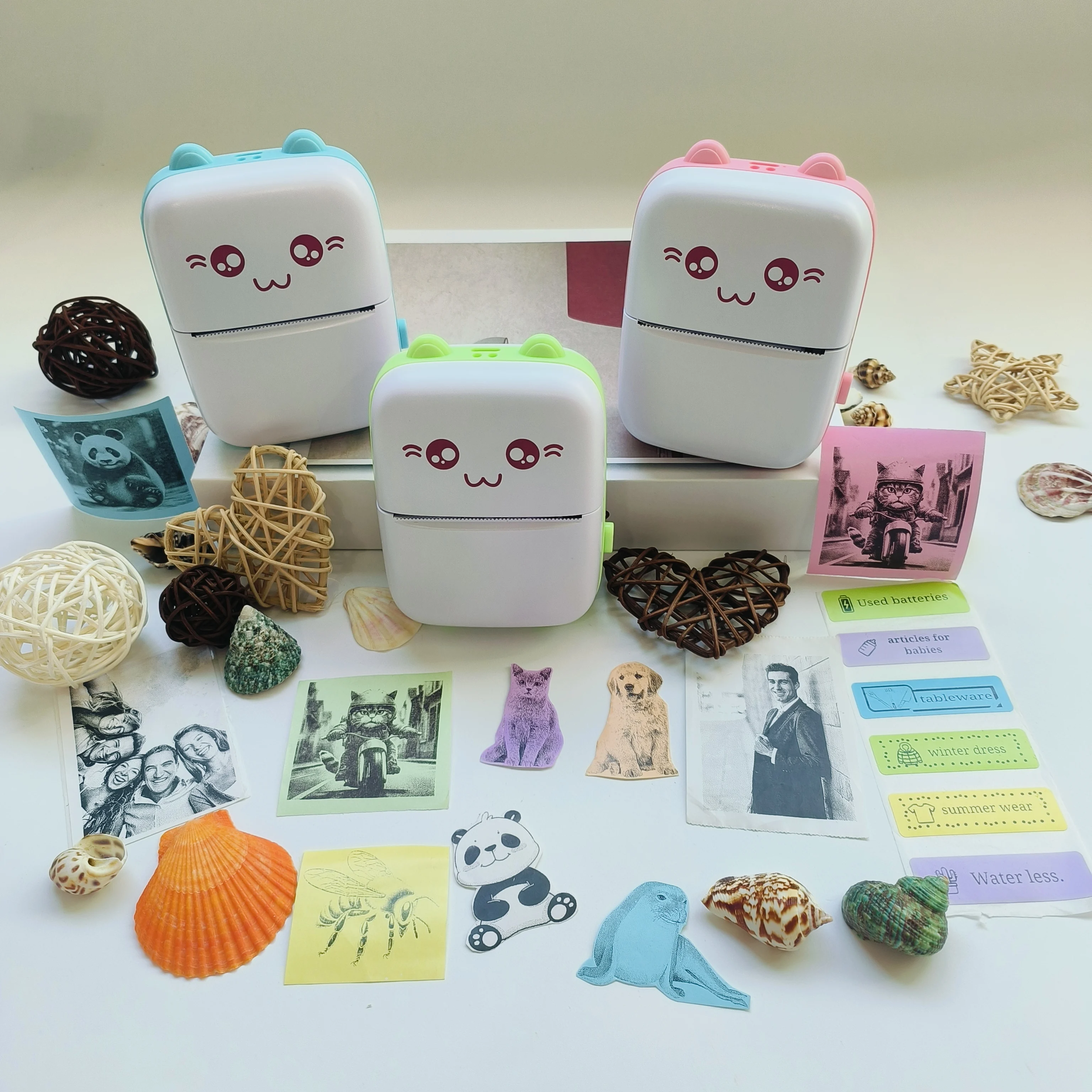 

Portable Wireless Thermal Printer Kit with 3 Color Papers, 1 Sticker Roll, 6 Color Pens & Sticker Sheet for iPhone/Android