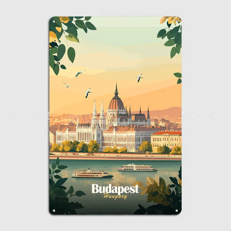 Budapest Parliament Building Travel Poster Metal Sign Life Wall Custom Bedroom Indoor Home Wall Decor Posters Room Decoration