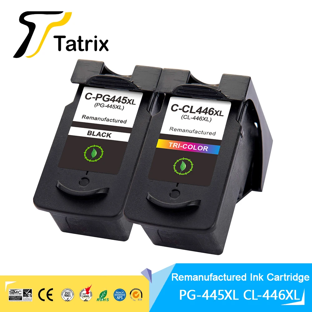 Tatrix PG-445XL PG 445 PG-445 PG445 CL446 CL 446 Cartuccia d\'inchiostro compatibile per Canon Pixma IP2840 MX494 MG2440 2540 2940 Stampante