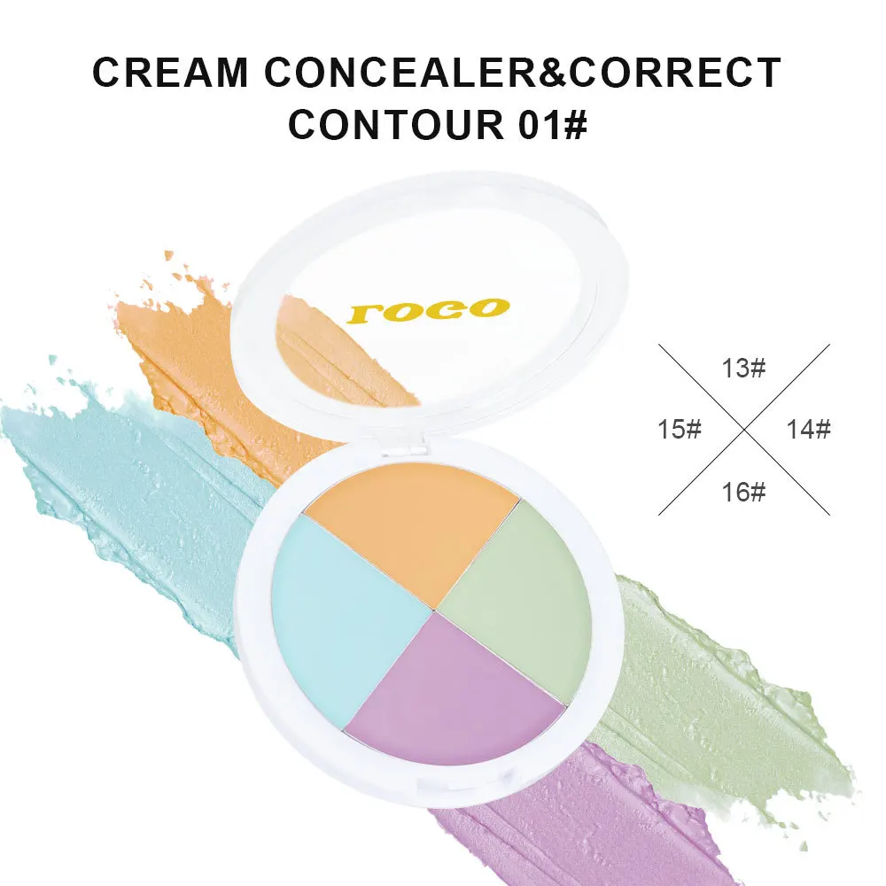 4-in-1 naakte make-up gezichtscontour concealer crème volledige dekking waterdichte foundation blijvende fleuren cosmetica