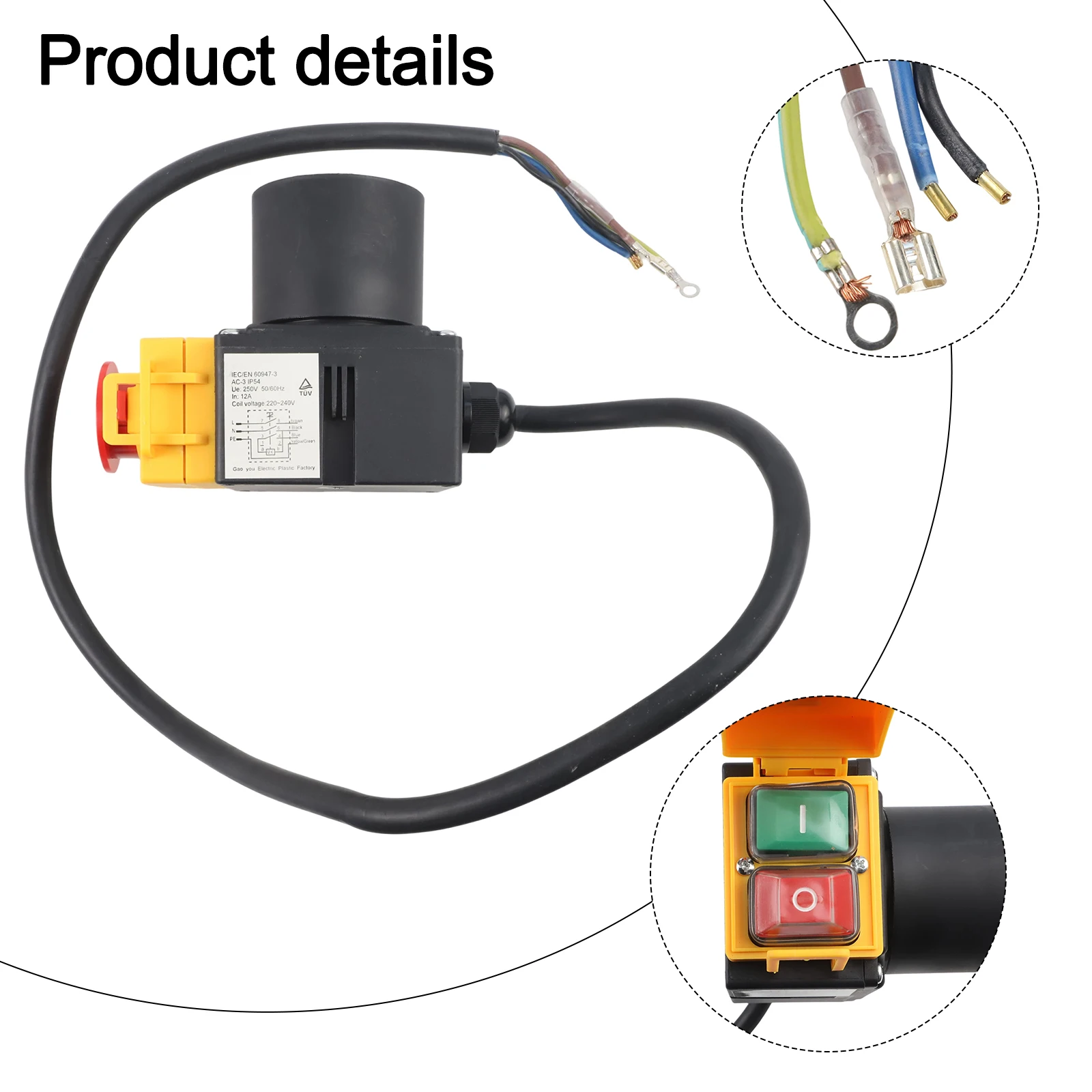 مفتاح حماية المحرك KOA7 250 فولت مع مقبس 16A IP54 منشار طاولة مقسم الخشب HCK3T قاطع السجل للاستخدام الصناعي #3