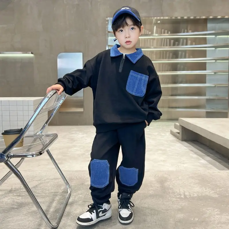 2026 New Boys Autumn Clothing Set Kids Fashion Sports Suit Spring Fall Casual Tracksuit Children Outerwear