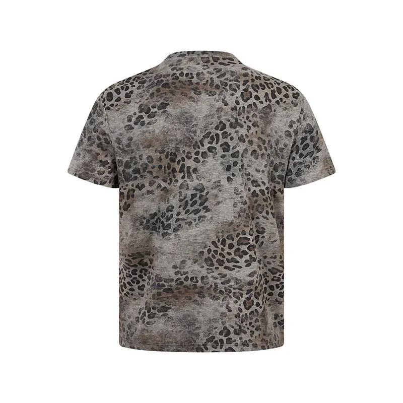 Streetwear Men T Shirt Sport Style Hip Hop Oversized T-Shirt Retro Leopard Print Letter Harajuku Tshirt Hipster Casual Tops Tees