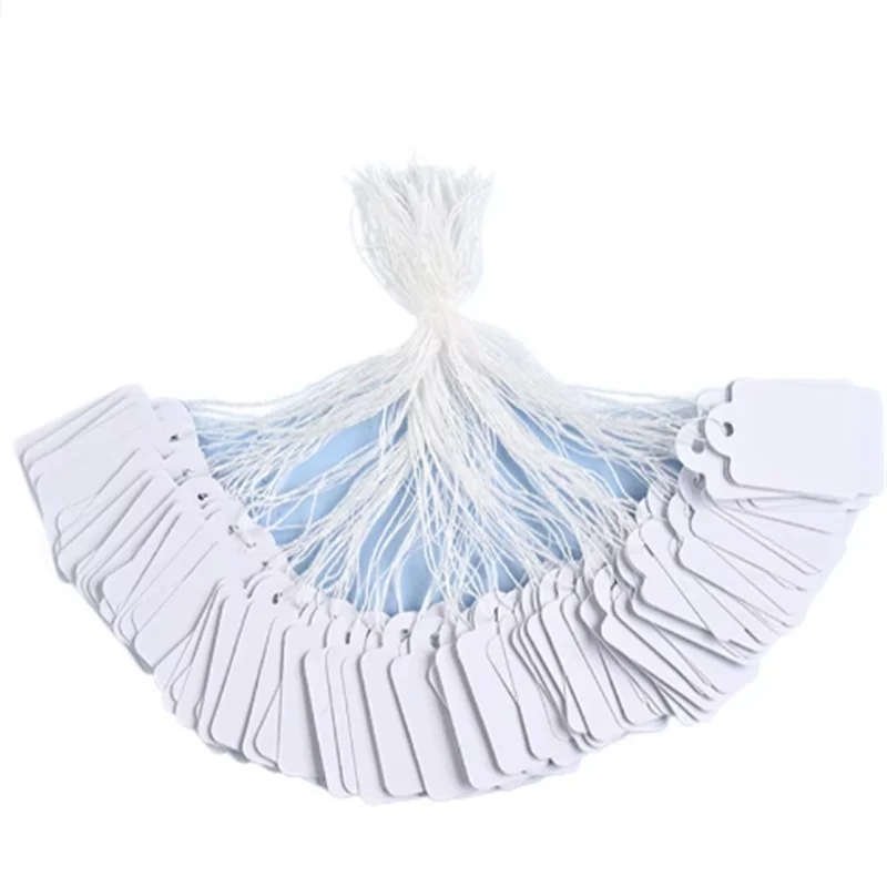 100 قطعة من علامات تعليق المجوهرات الفورية، حلقات سلسلة، بطاقات الأسعار، علامات أسعار المجوهرات الذهبية والفضية المكتوبة بخط اليد البيضاء، ملصق البستنة #5