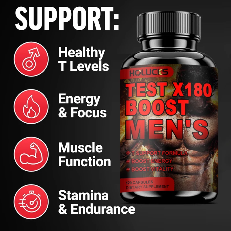 Test X180 Men's Supplement, with Black Maca & D-Aspartic Acid, Support Healthy T Level, Muscle Function & Daily Vitality view 4