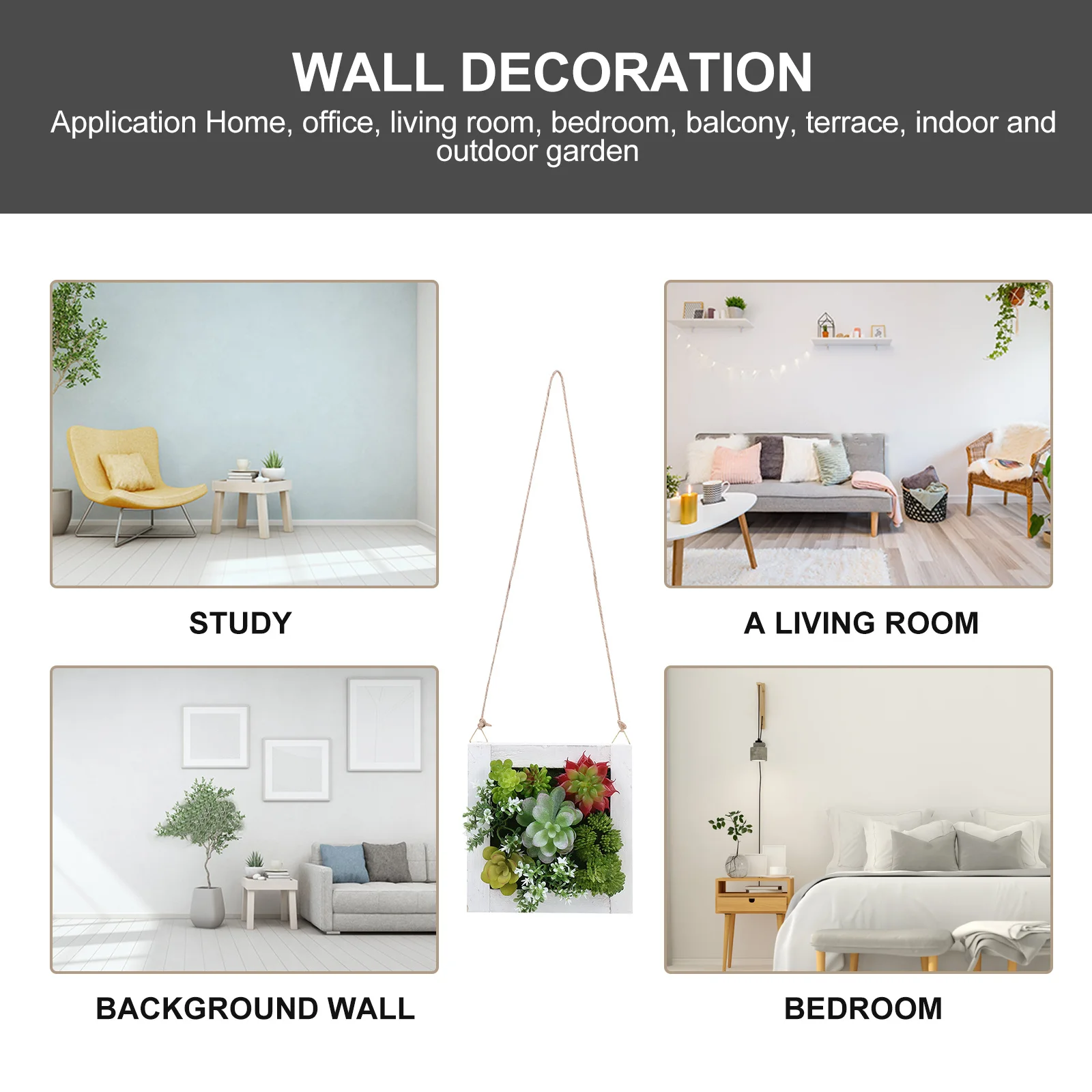 

Lifelike Succulent Plants Pendant Wall Mounted Faux Plant Lightweight Home Garden Fence Decoration Plastic Plant