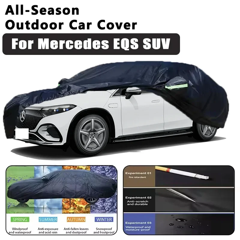 

For Mercedes EQS SUV Car Covers Outdoor Waterproof Dustproof Sun Rain Snow Protection Thick Oxford Cloth Car Accessories