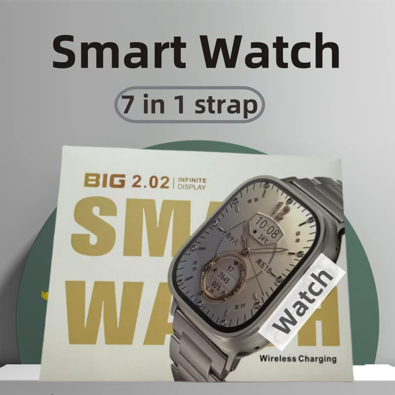 

2.02-inch large screen smart watch for men and women, GPS tracking, Bluetooth calling, music games, wireless charging