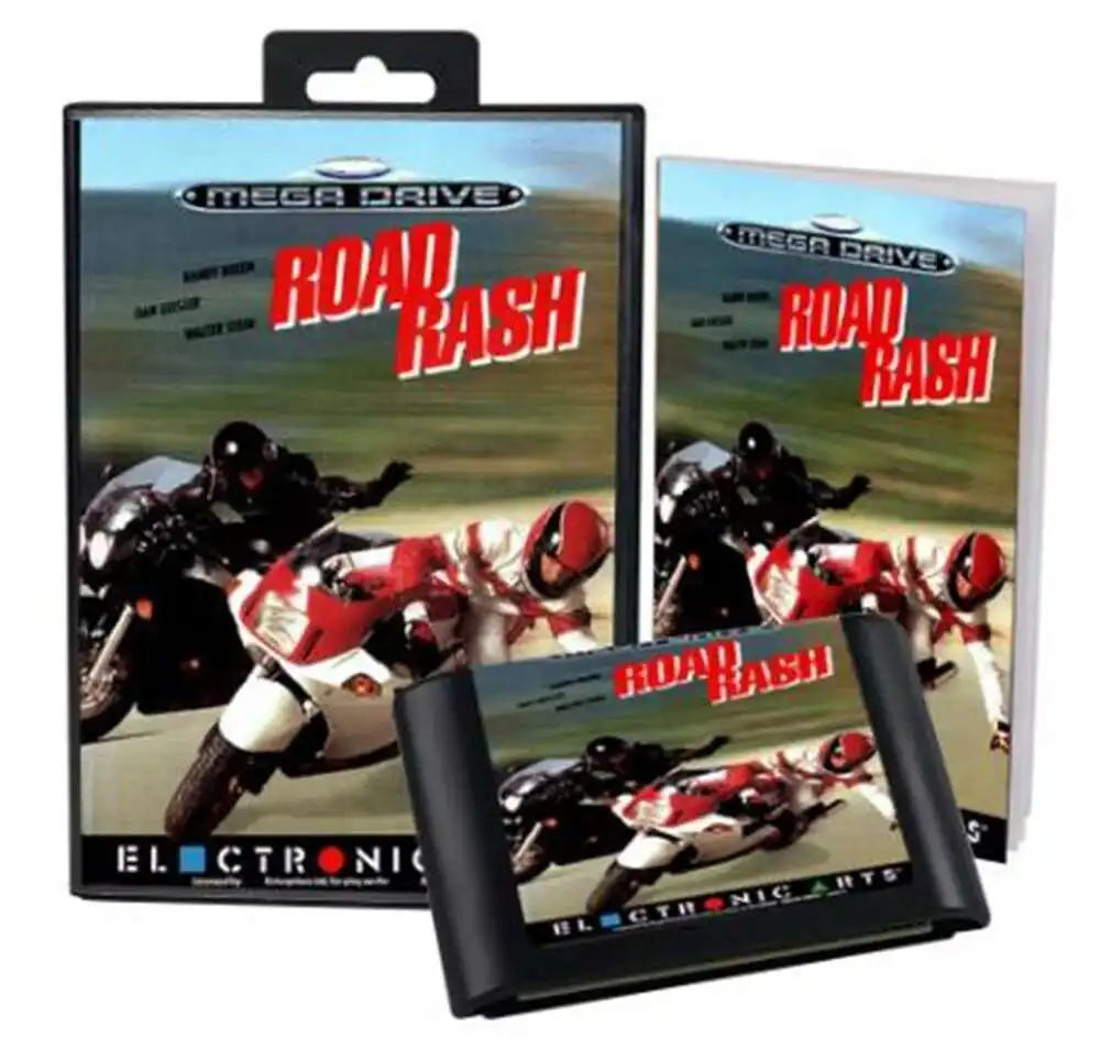 

Road Rash with Box and Manual for 16 Bit Sega MD Game Cartridge Megadrive Genesis System