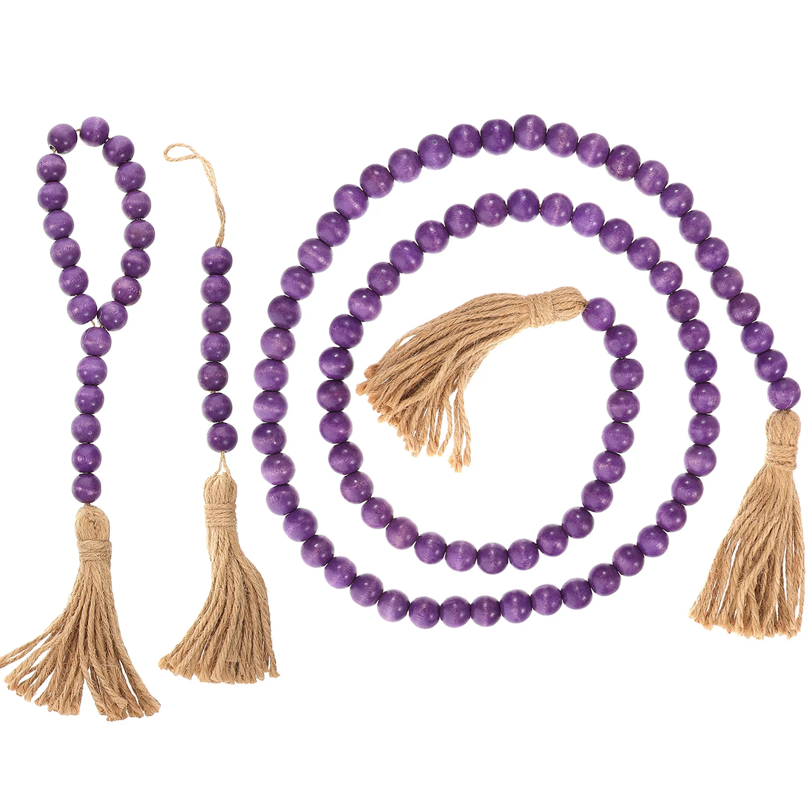 

3Pcs Wooden Bead Tassel Garland Hanging String Rustic Decorative Beads for Home Wall Door Decor Wood Beads Garlands