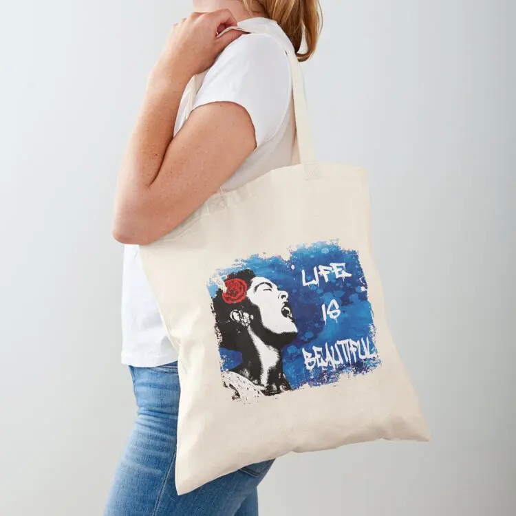 Banksy Life is Beautiful Tote Bag حقيبة تسوق بشعار Lady bags حقيبة تسوق محمولة رائعة