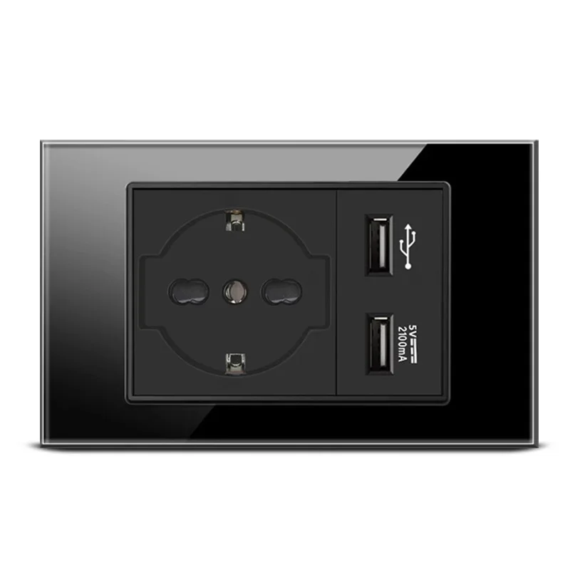 118 Type German-Italian USB with European Plug 16A Socket German-Italian Two-position Concealed Wall Socket Panel