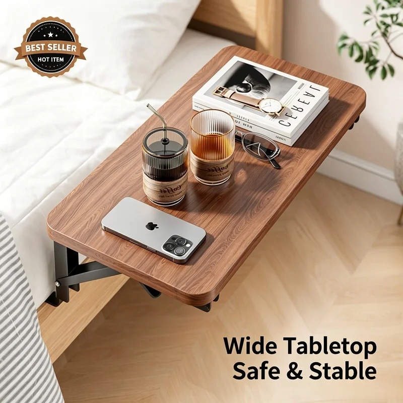 Lightweight Foldable Bedside Side Table, Space Saving Portable Storage Cabinet for Dorm Bedroom Small Apartment