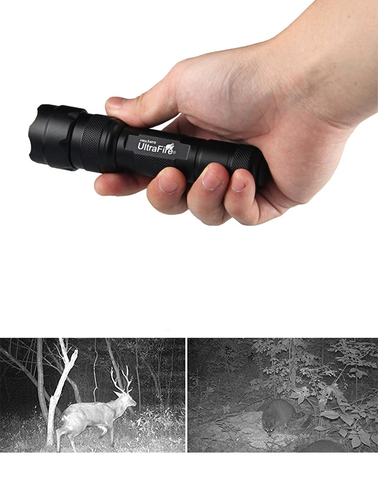 UltraFire WF-502B IR Zoomable Vision nocturne 850nm/940nm lampe de poche LED de chasse tactique rayonnement infrarouge 18650 lampe torche