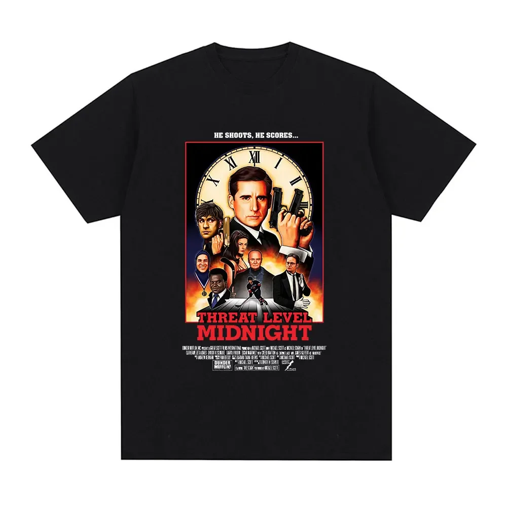 Threat Level Midnight Michael Scott Salute Tshirt Television Series Office Dwight Schrute Jim HalpertWomens Tshirt Style T-shirt