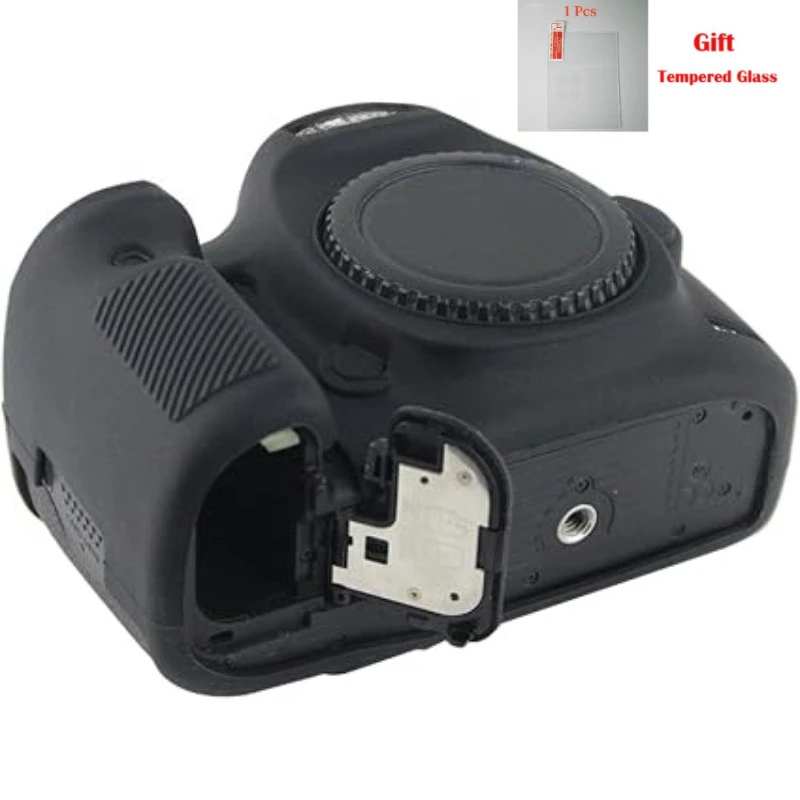 Silicone Case Skin Cover Camera Bag For Canon EOS 5DMark III 5D3 5Ds 5Dsr Dustproof Scratchproof Bag+1PCS Free Tempered Film