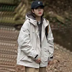 Fall Women Sportswear Jacket Y2K Winter Thick Warm Loose Pockets Casual Assault Suit Bf Fashion Oversize Outdoor Sports Outwear