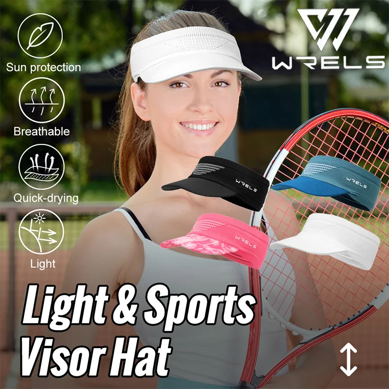 WRELS Outdoor Sports Visor Caps Adjustable Visor UV Protection Top Empty Tennis Bicycle Anti-UV Empty Top Elastic Knitted Hat