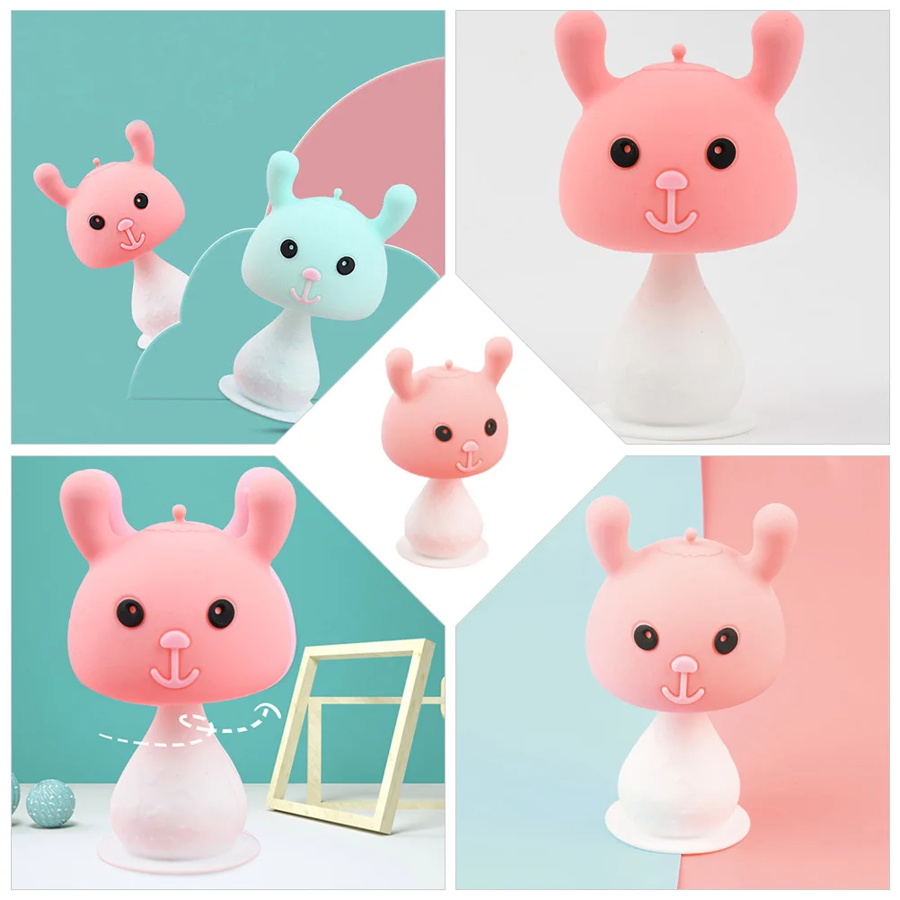 

2pcs Baby Teething Silicone Molar Infant Chewing Mushroom Teether Lightweight Gum Massage Toy For Baby Boys Girls