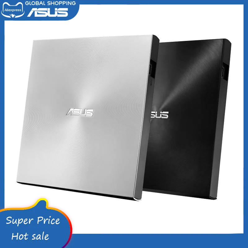 Ультратонкий USB 2,0 Внешний 8X DVD Оптический привод ASUS SDRW-08U7M-U ZenDrive U7M с поддержкой M-диска для Windows / Mac