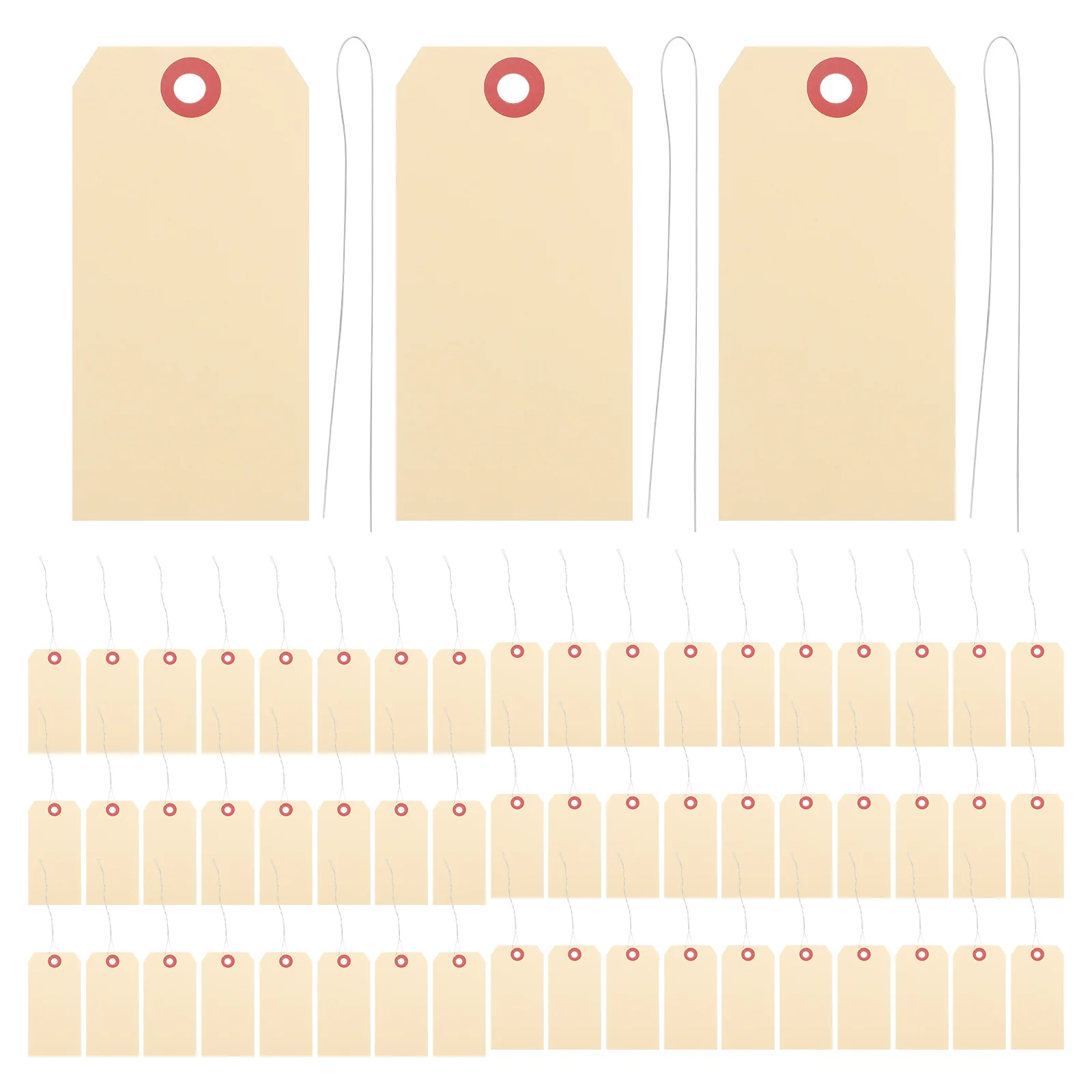 100 pcs Price Tags Manila Wire Shipping Labels 8x13cm Sturdy Blank Cards Iron Eyelets Packaging Tags Clothing Hangtags - view 3