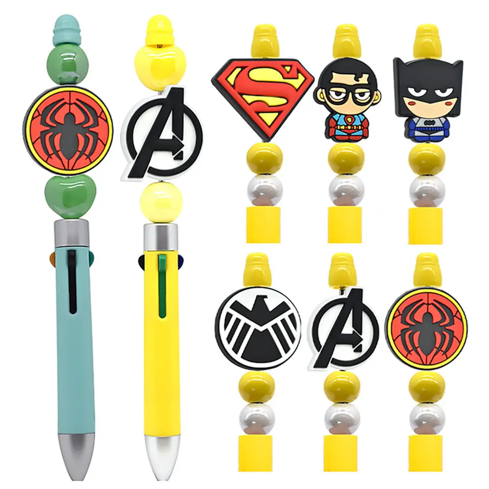 5pcs cartoon PVC super hero batman spiderman Focal Beads for DIY bracelet necklace anklet pen Accessories