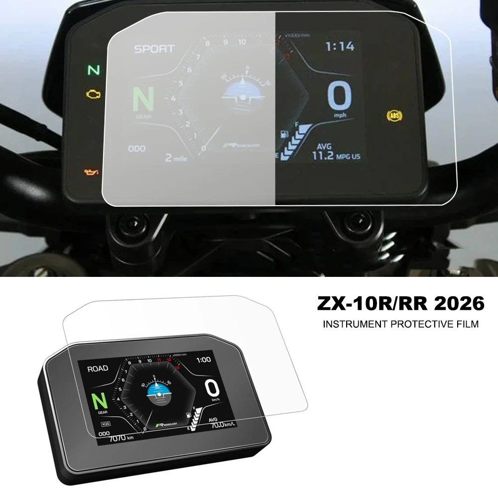For Kawasaki ZX-10R/RR 2026 Motorcycle Dashboard Screen Protector ZX-10RR Accessories Scratch Cluster Screen TPU Instrument Film