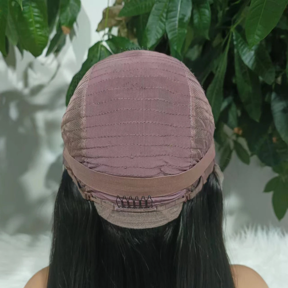 باروكة من شعر طبيعي 13x4 بوصة باروكة أمامية من الدانتيل خط شعر طبيعي جزء مجاني حريري مستقيم 180% كثافة مقاومة للحرارة للنساء 1B