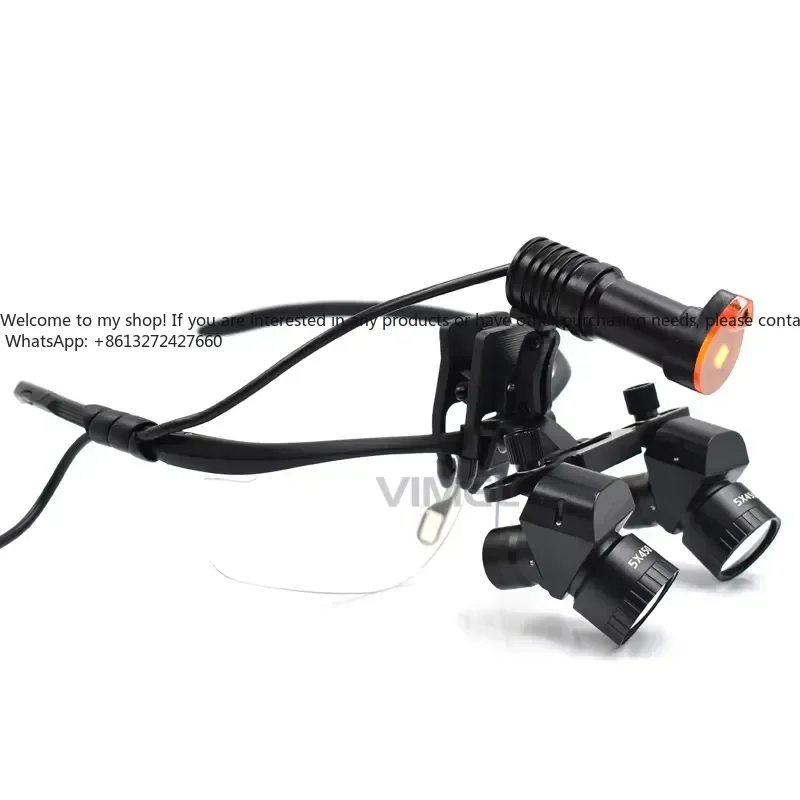 48 degree magnifying glass 5X 450 mm magnifying glass with clip-on warm/white Light Emitting Diode headlamp