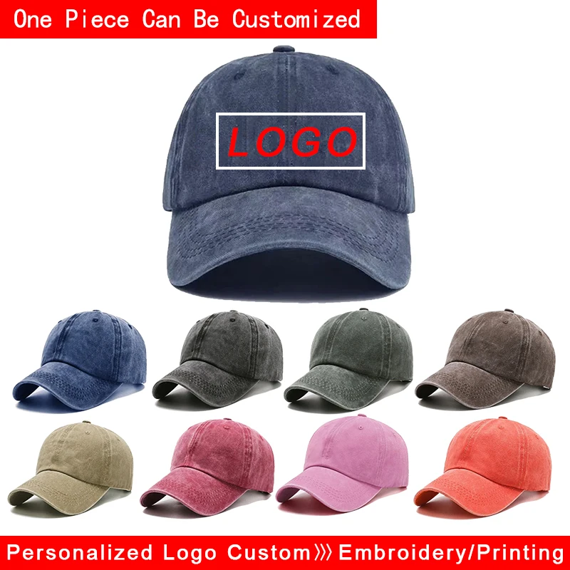Gorras de béisbol personalizadas para hombres y mujeres, sombrero de papá Vintage, bordado o estampado, logotipo de equipo DIY, gorra Snapback,